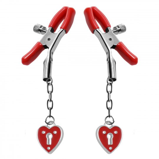 Captive Heart Padlock Nipple Clamps